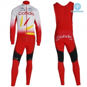 Conjunto Maillot + Culotte largo con tirantes Invierno Termico 2019 Team Cofidis N001